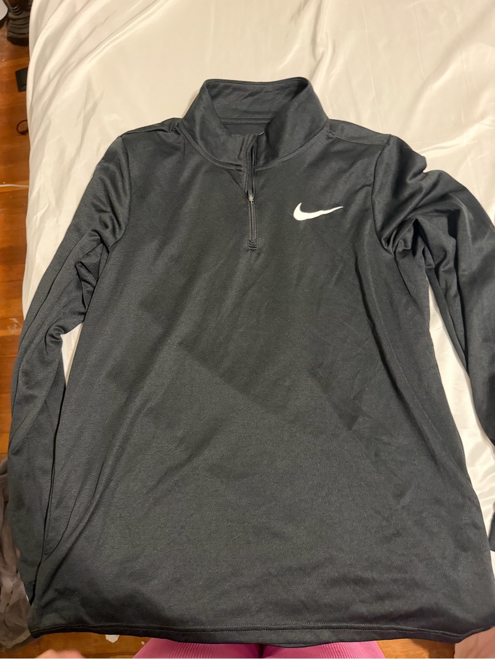 Nike Black Quarter-Zip Top with White Swoosh (2 shirts)